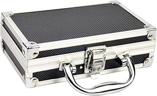 Aluminium Alloy Toolbox Storage Case, Portable Tool Organizer Case Safety Box, Protective Soft Foam Filled Shockproof Tool Case for Travel, Hard Case Aluminum Box With Lock