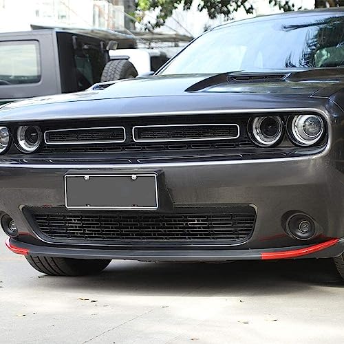 Image of JeCar Front Shovels Cover Decoration Kit Front Deflector Spoiler Bumper Lip Body Shovels Bumper Exterior Accessories for 2015-2023 Dodge Challenger SXT, Red