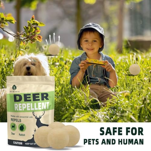 Deer Repellent, Rabbit Repellent Outdoor, Deer Deterrent for Garden, Repellents Deer for Plants, Keep Rabbits Out of Backyard, Deer Repellant Balls for Flowers Shrubs & Trees-8 Packs Deer Repellent, Rabbit Repellent Outdoor, Deer Deterrent for Garden, Repellents Deer for Plants, Keep Rabbits Out of Backyard, Deer Repellant Balls for Flowers Shrubs & Trees-8 Packs