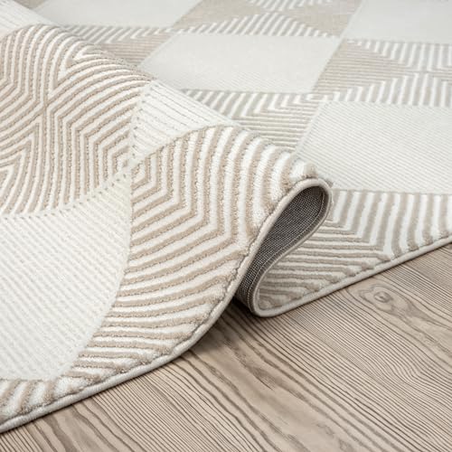 Tapete Abani crema diseño diamante 6 x 9 pies miniatura 6