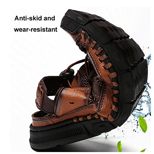 Men's Casual Sandals, Fisherman Toe Sandals, Outdoor Breathable Soft Sports Sandals for Mountaineering and Hiking (Brown 40)4