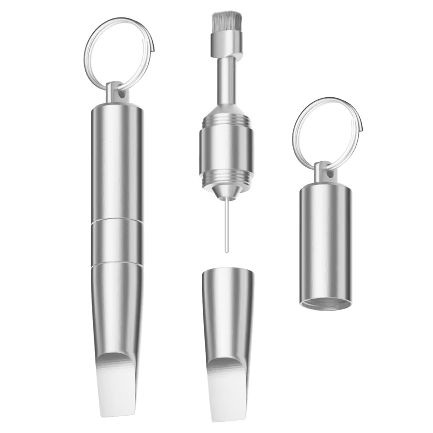 Tobo 3 in 1 Multi-Functional Key Chain Package Opener Cleaning Brush SIM Card Removal Tool Multitool for Package Opening Device Cleaning and Phone Card Removal Tool Using Robust (Silver)-image-15
