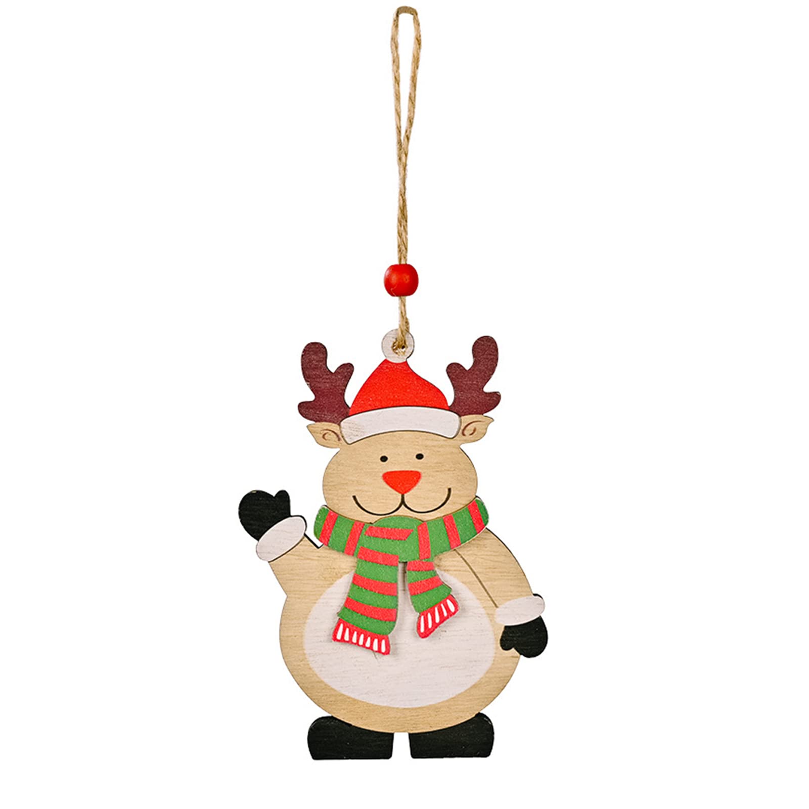Christmas Tree Decorations Christmas Wooden Ornaments Pendant Old/Snowman/Elk Wood Hanging Unique Gift Wooden Hanging Pendant