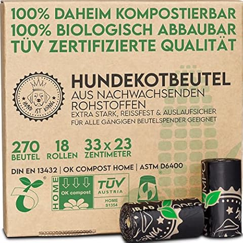 HUND IST KÖNIG® Hundekotbeutel biologisch abbaubar 100% kompostierbare Kotbeutel Cover