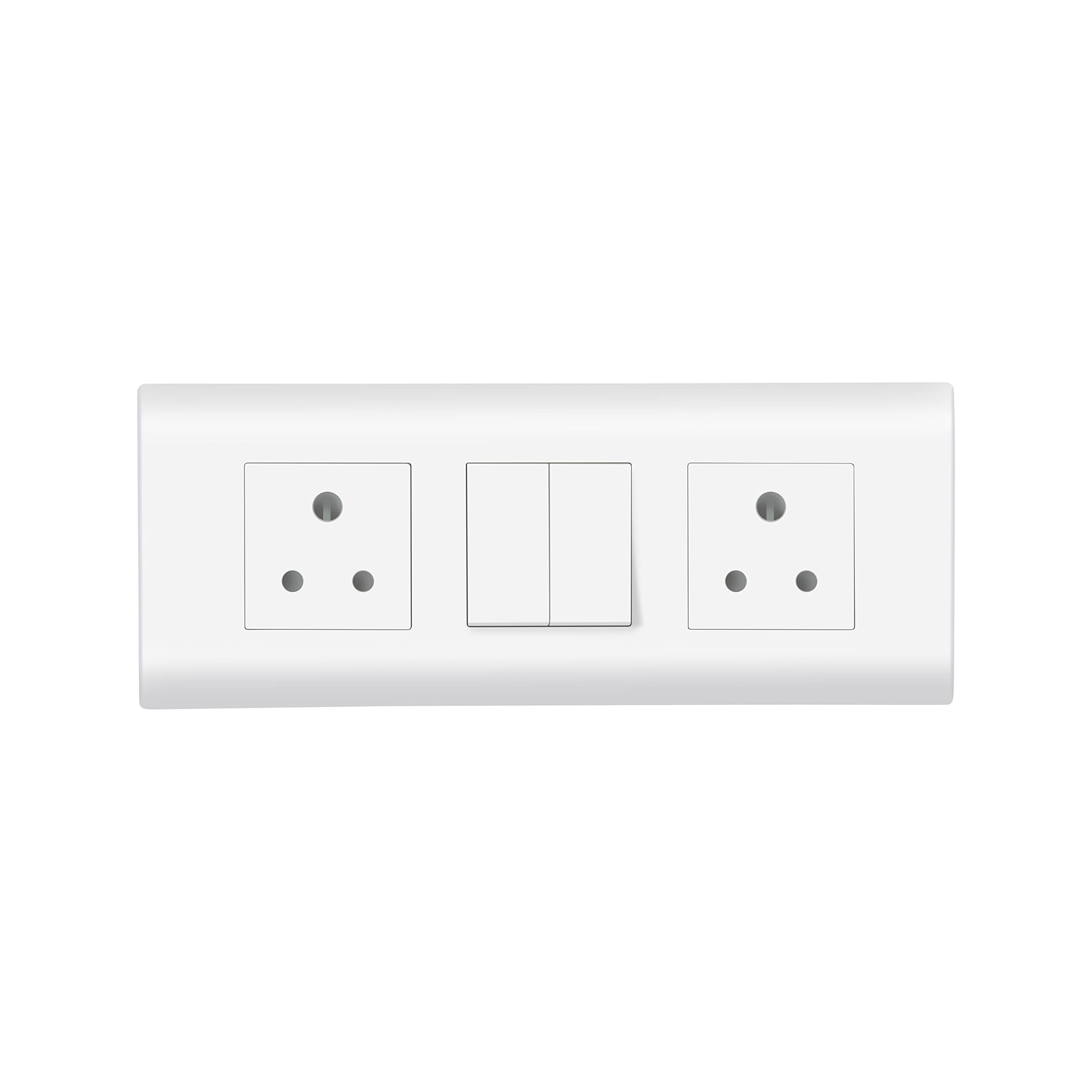 Wipro Northwest (Nowa) Switch Combo of 6M Plate + 1M 6A Switch x2 + 6A 3Pin Socket x2, White (Kit 12)-picture-26