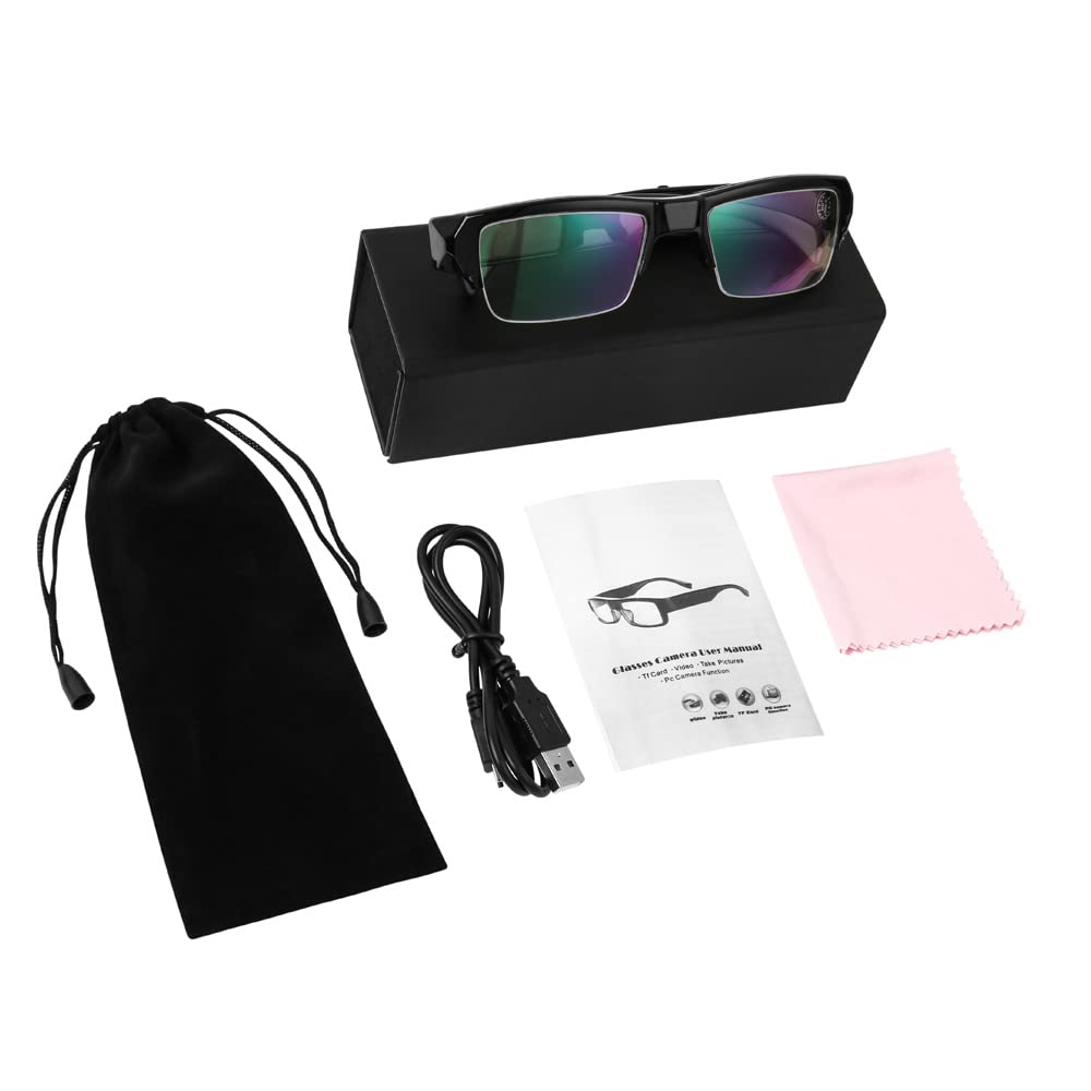 KOBERT GOODS V13 Versione 2.0 Telecamera nascosta ad alta risoluzione 5 Megapixel Full HD Mini telecamera di sorveglianza in un unico occhiale con microfono foto audio e video registrazioni con micro SD e collegamento USB