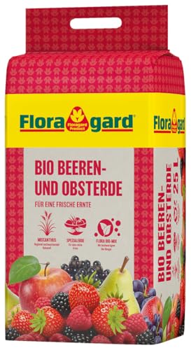 Floragard Bio Obst- & Beerenerde 25 L nährstoffreiche pH-angepasste Pflanzerde für Erdbeeren Beerenpflanzen & Obstgehölze lockere Struktur für Starke Wurzeln kräftiges Wachstum & hohe Erträge
