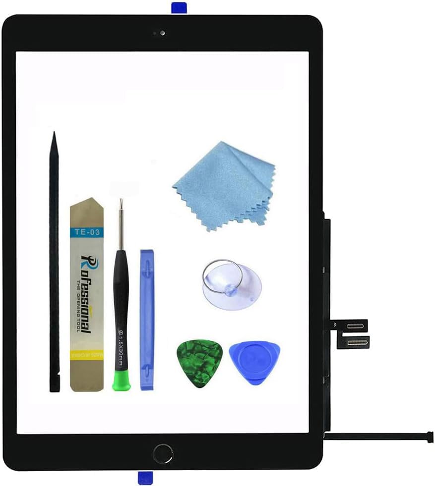 for iPad 7 7th Generation/8 8th Generation Screen Replacement Touch Digitizer Glass 10.2" 2019/2020,for 7th 8th Gen A2197 A2198 A2200 A2270 A2428 A2429 A2430 Repair Kit + Home Button + Tools Black