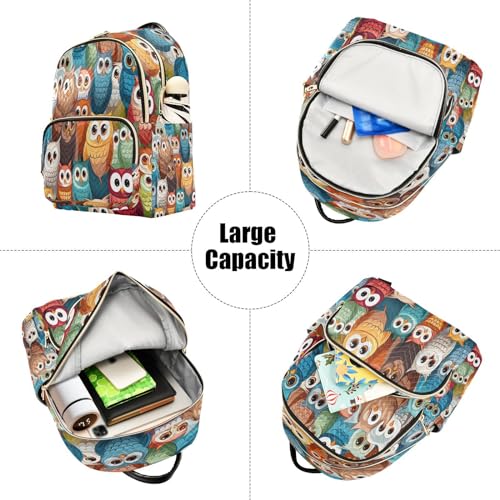 Image of ALAZA Hipster Bird Owl Women Backpack Purse Ladies Fashion Shoulder Bag Daypack Travel Bag 7.5L