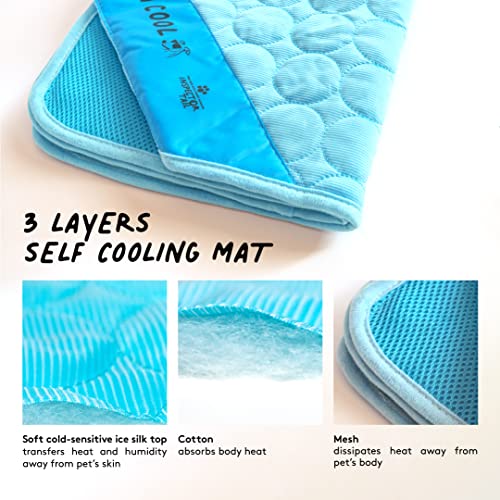 Inspector Tail Self Cooling Mat For Dog + Free String Bag/Washable & Portable Pet Soft Pad For Indoor Or Outdoor/Perfect As Blanket For Kennel Sofa Bed Floor Car #TOP2