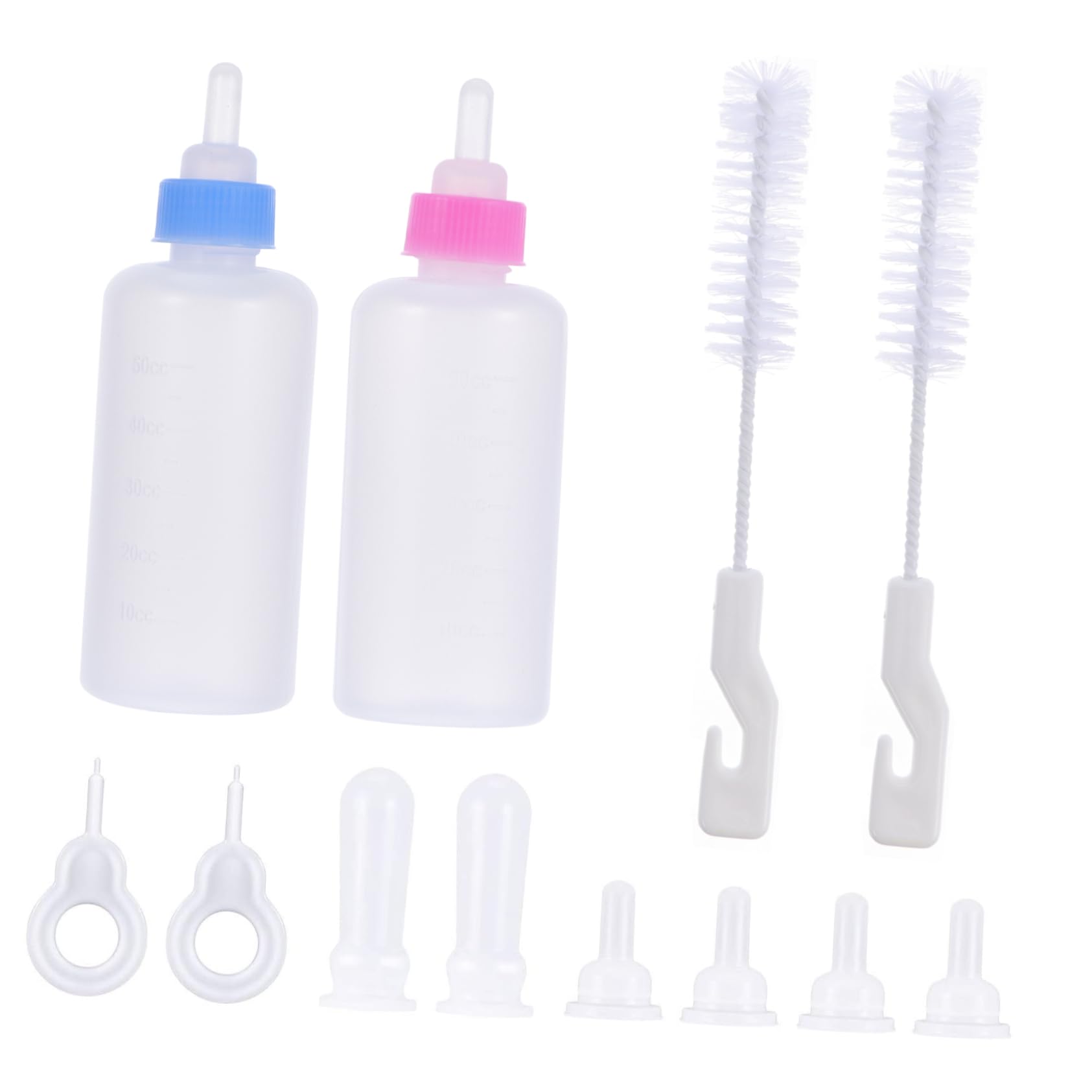 HEMOTON Pet Milk Bottle Set 12 Pcs Soft Silicone Feeding Bottles for Cats Dogs Rabbits Scale for Easy Measurement