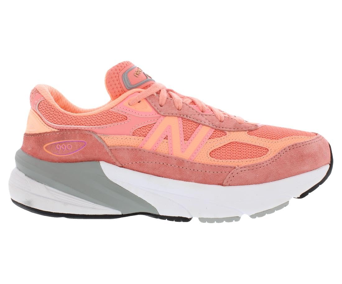 New Balance 990v6 GS Girls Shoes Size 7, Color: Orange/Purple-Orange