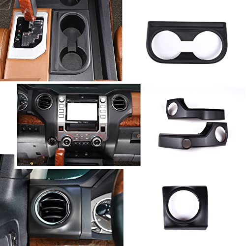 Llkuang For Toyota Tundra 2014-2021 Console Air Outlet Cover Gear Shift Panel Cup Frame Car Accessories Interior Cover Trims Abs Decoration Kit-10Pcs(Not Fit For Rhd)(Matte Black) #TOP3