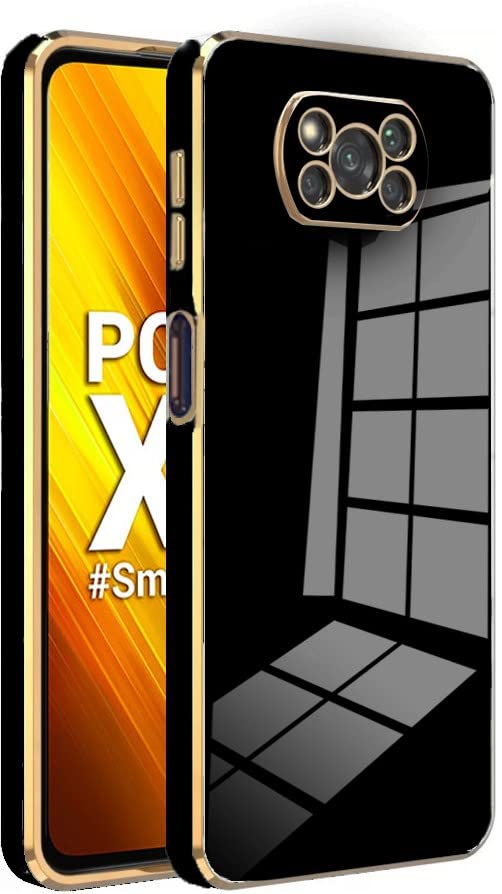KARWAN®️ Luxury 6D Chrome Back Cover Case Compatible for Poco X3 |Slim Shockproof Soft TPU | Raised Lips Protection | Camera Protection | Stylish Back Case and Cover | -Black (B0BGDWHZ47) Amazon Price History, Amazon Price Tracker