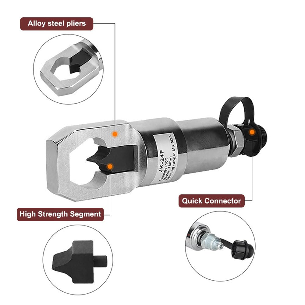 Narzędzia do rozłupywania nakrętek, hydrauliczny przecinak do nakrętek, zakres cięcia: M8-M24/M8-M27/M10-M30, zintegrowany przecinak do nakrętek do usuwania rdzy nakrętek śrubowych Jk-24