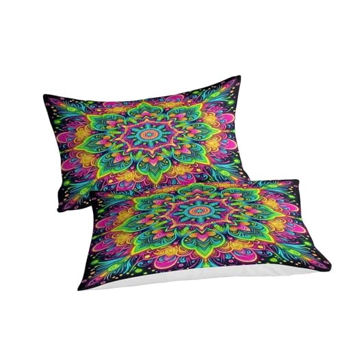 Parure de lit mandala unique en microfibre premium avec fermeture éclair pour lit double - 3