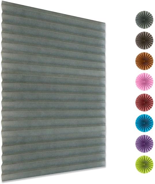 Instant Temporary Pleat Blinds,Easy to Install No Tools Needed Quick Fix Pleated Shades Fits Any Size Cordless Window Blinds Installed by Adhesive Tape 1 Pack