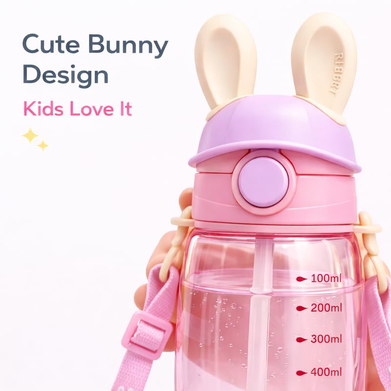 Image of Raawan Kids Water Bottle for School 550ml | Spill-Proof Sipper Bottle for Boys & Girls | BPA-Free, Durable & Leakproof Water Bottle for School & Play | Pink