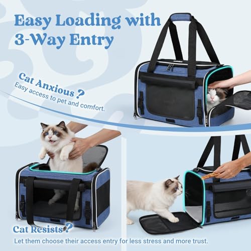 Image of rabbitgoo Cat Carrier Soft with Rollable Flap, Travel Safe for Car Airline