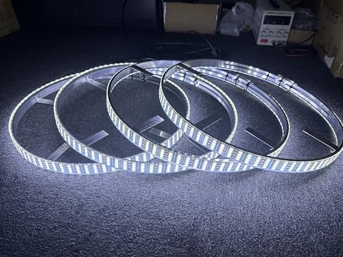 SDO Sando Tech 17.5'' Quad Row Pure White Led Wheel Lights w/Amber Turn Signals Rim Lights 1344Leds Brightest White Rim RF Remote/Switch Ctrl for Truck Offroad Tire Light, white,amber