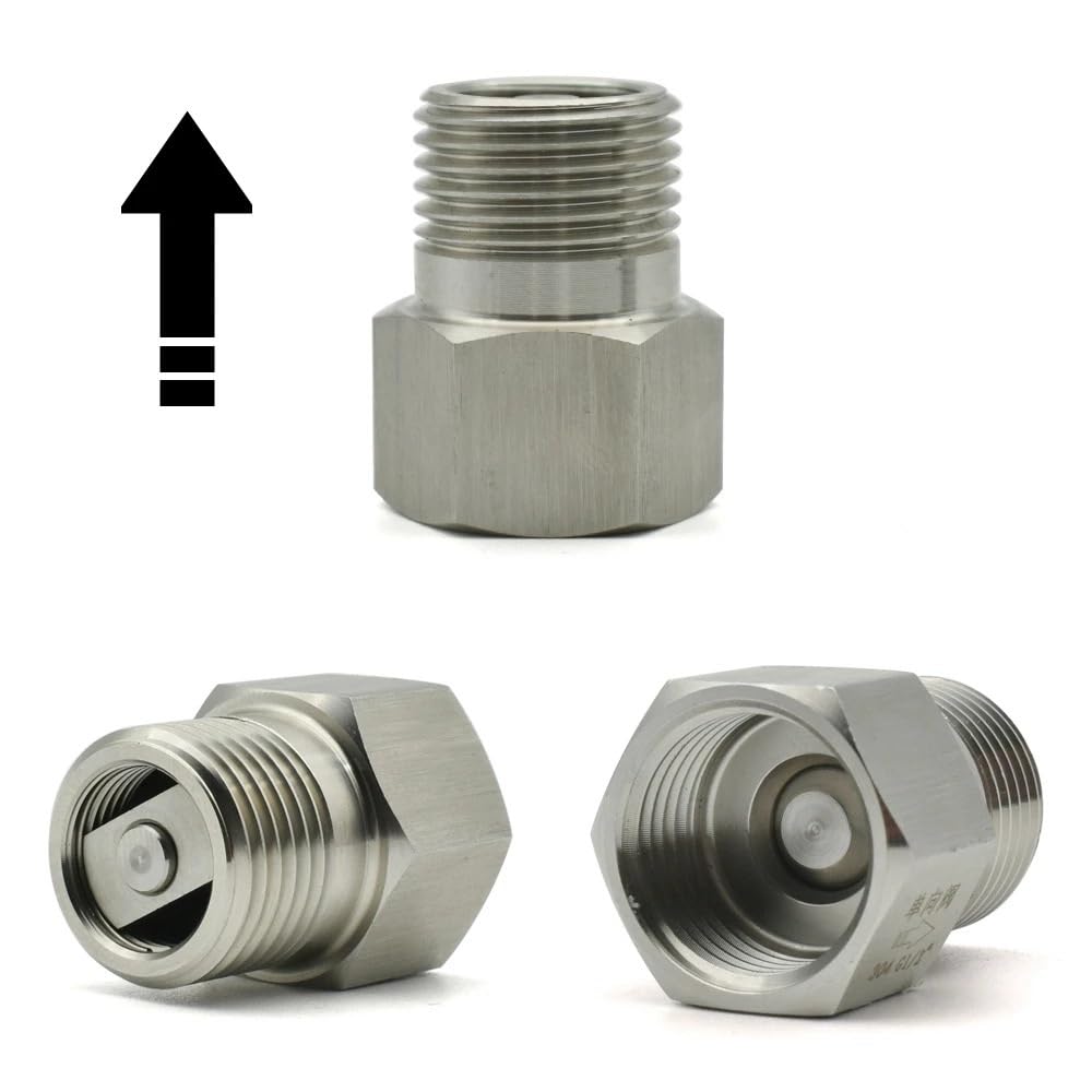1/4 "3/8" 1/2 "3/4" 1" Thread Hexagonal Vertical One-way Check Valve 304 Stainless Steel BIANMTSW(Female to Female,1")