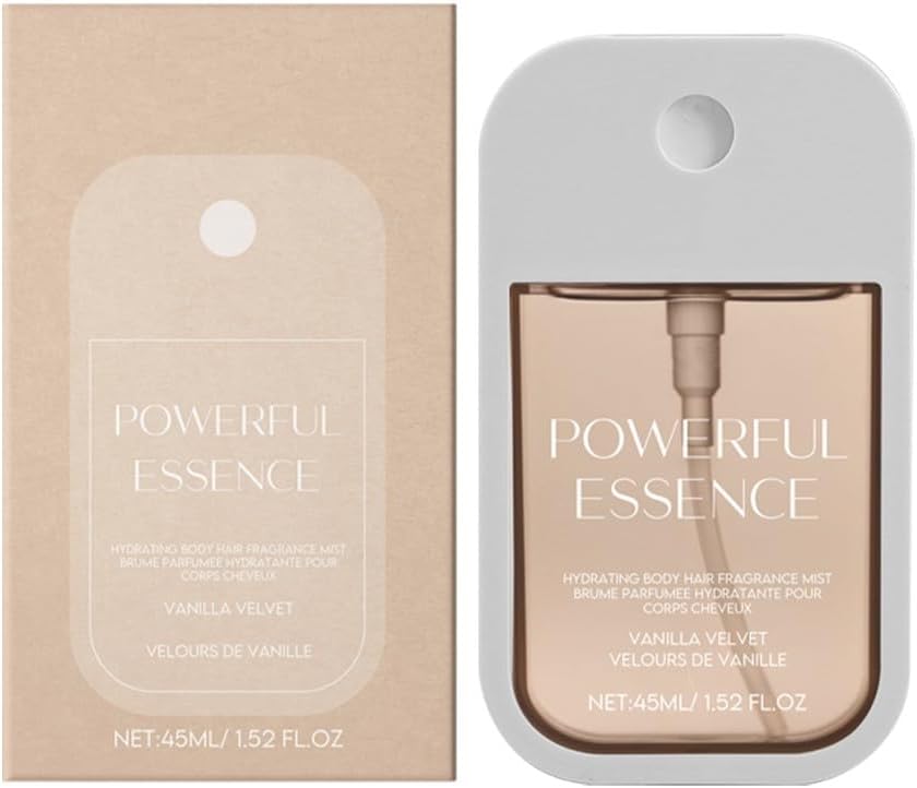 Power Essence Vochtinbrengende lichaams- en haargeur, Vanilla Velvet lichaamsspray, haar en lichaamnevel voor vrouwen en mannen, parfum, Power Essence Skin Body Mist