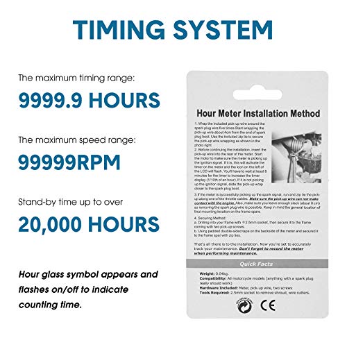 4 Pieces Hour Meters For Small Engines Inductive Digital Engine Meter Automatically Shutdown Tachometers Small Hour Tachometers For Motorcycle Lawn Mower Generator Chainsaws (Red) #TOP1