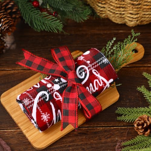 Hahafelt Set de 6 Tablas de Cortar Cuadradas de Madera con Toalla, Decoración y Cinta para Navidad miniatura 3