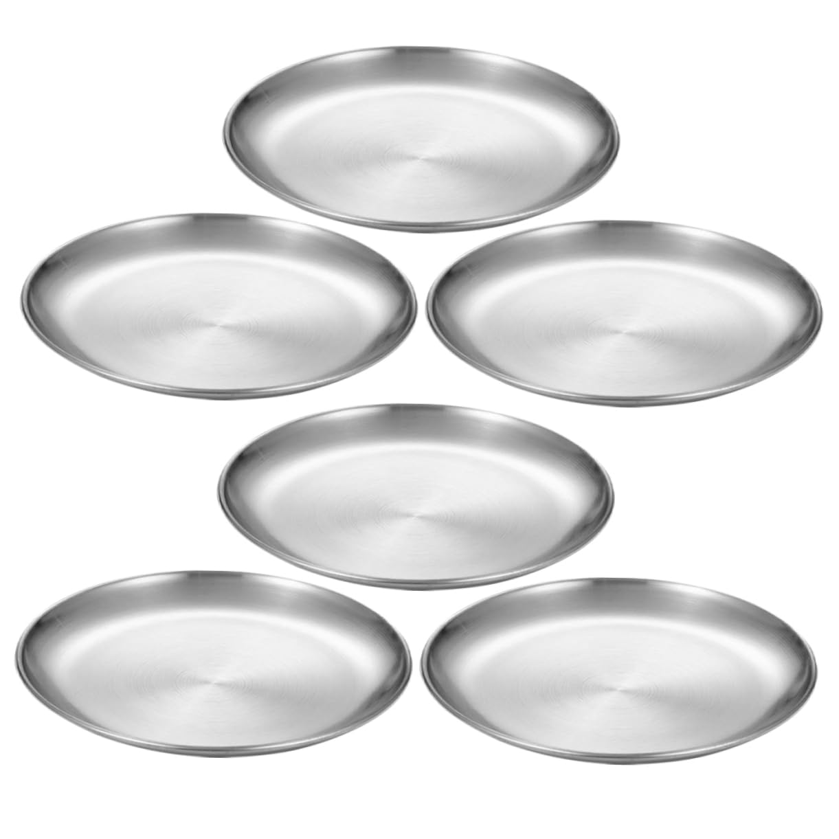 VINTORKY 6-piece Stainless Steel Boys and Girls Plates Camping Plates Dishwasher Toddlers Dinnerware Sturdy Metal Feeding