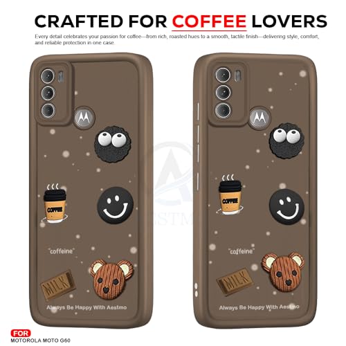 Image of AESTMO Back Case Cover for Moto G60 / G40 Fusion Cover | Cute Fun Cartoon 3D Ball | Coffee Silicone Case | Full Body Protection | Camera Protection Back Cover for Moto G60 / G40 Fusion (Brown)