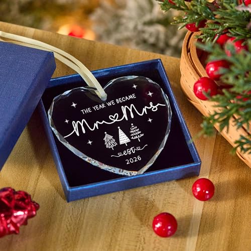 Image of Wedding Gifts for Couples 2026,First Christmas Married Ornament 2026