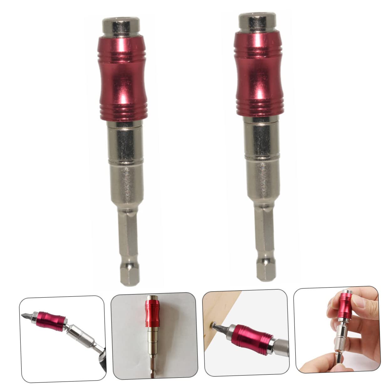 HOMSFOU 6 pezzi Portainserti Magnetico Pivotante con Prolunga Flessibile per Trapano Angolabile per Spazi Stretti e Giunzione Rapida per Punte Avvitatore