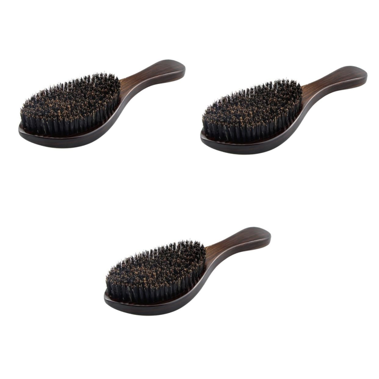 VALICLUD 3 Pièces Brosse à Friser Brosse à Barbe Coffee Bambou