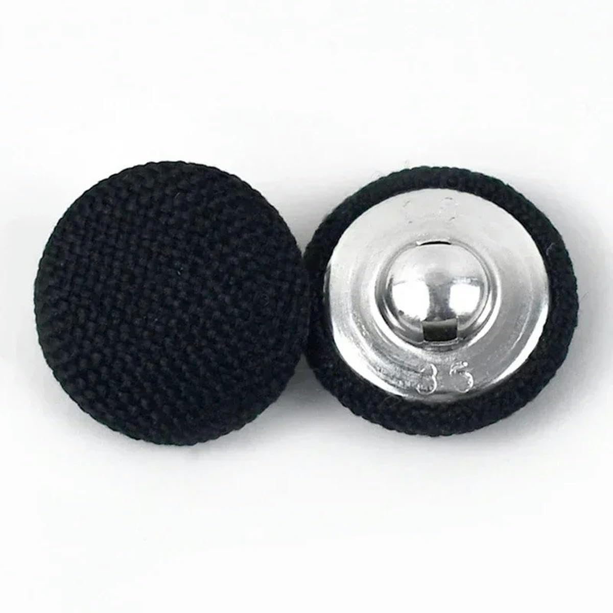 30piece 11-30mm Metal Linen Covered Button for Clothes Sofa Cushion Decor Round Shank Buttons DIY Suit Overcoat Sewing Accessories-1Black-28mm
