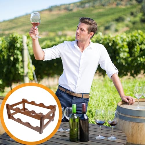 Casier à bouteilles de vin en bambou marron BESTYASH pour bar et cuisine - 8