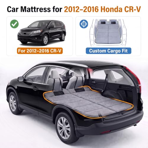 Image of Car Mattress for 2012-2016 Honda CR-V, Upgraded Non-Inflatable Thickened Foam SUV Car Camping Mattress, Foldable Trunk Sleeping Pad Car Bed Mattress for Road Trips Camping Travel