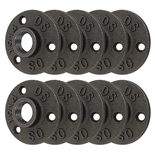 GKYZBB - GKYZBB 10pcs 3/4″ Floor Flange,Home malleable Metal Pipe Fittings for Industrial Retro Style,Pipe Flange with Threaded Holes for DIY Projects/Furniture/Shelf Decoration (3/4)