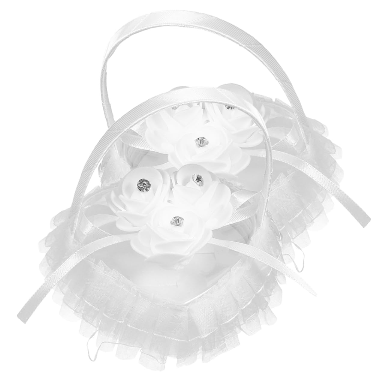 PRETYZOOM 5 Sätze Ringkissen Aus Spitze Schleifenringkissen Bowknot-ringkissen Ringständer Eheringkissen Eheringhalter Zeremonie Ringkissen Herzring Rosenring-etui Weiß Satin- 2 Stück * 5