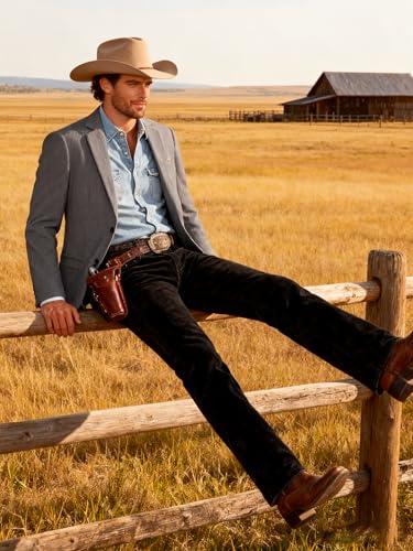 Image of Barry.Wang Men's Vintage Corduroy Blazer Jackets Business Casual Sport Coat | 2 Button,Notch Lapel,Patch Front Pockets,Regular Fit,Daily Wear,Office,Country Western Style,Church Gathering,Homecoming