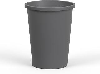 11 Gallon Gray Round Waste Basket | 44 Qt Trash Can