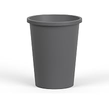 11 Gallon Gray Round Waste Basket | 44 Qt Trash Can