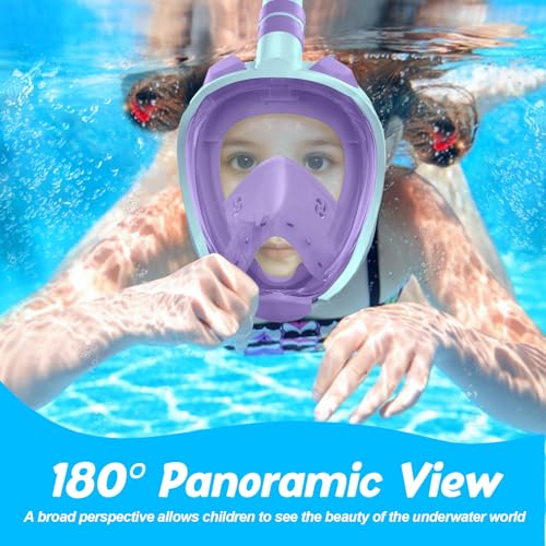 image for Greatever Snorkeling Gear for Kids, Ideal Gifts of Kids Snorkel Mask, 