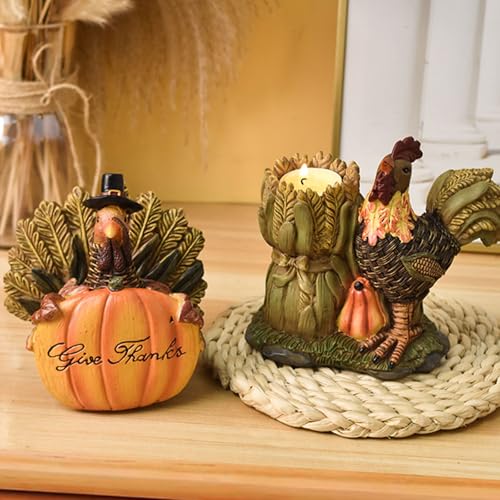 Figurines de citrouille miniatures d'Halloween statuettes d'automne de table 4cm - 8