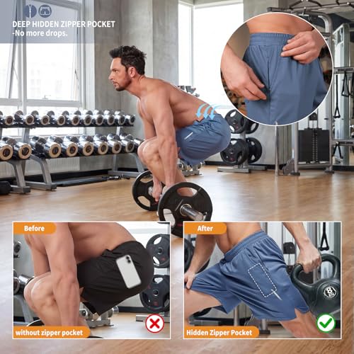ZITY 7” Inseam Mens Athletic Running Shorts Mesh Quick Dry Gym Shorts - image 3