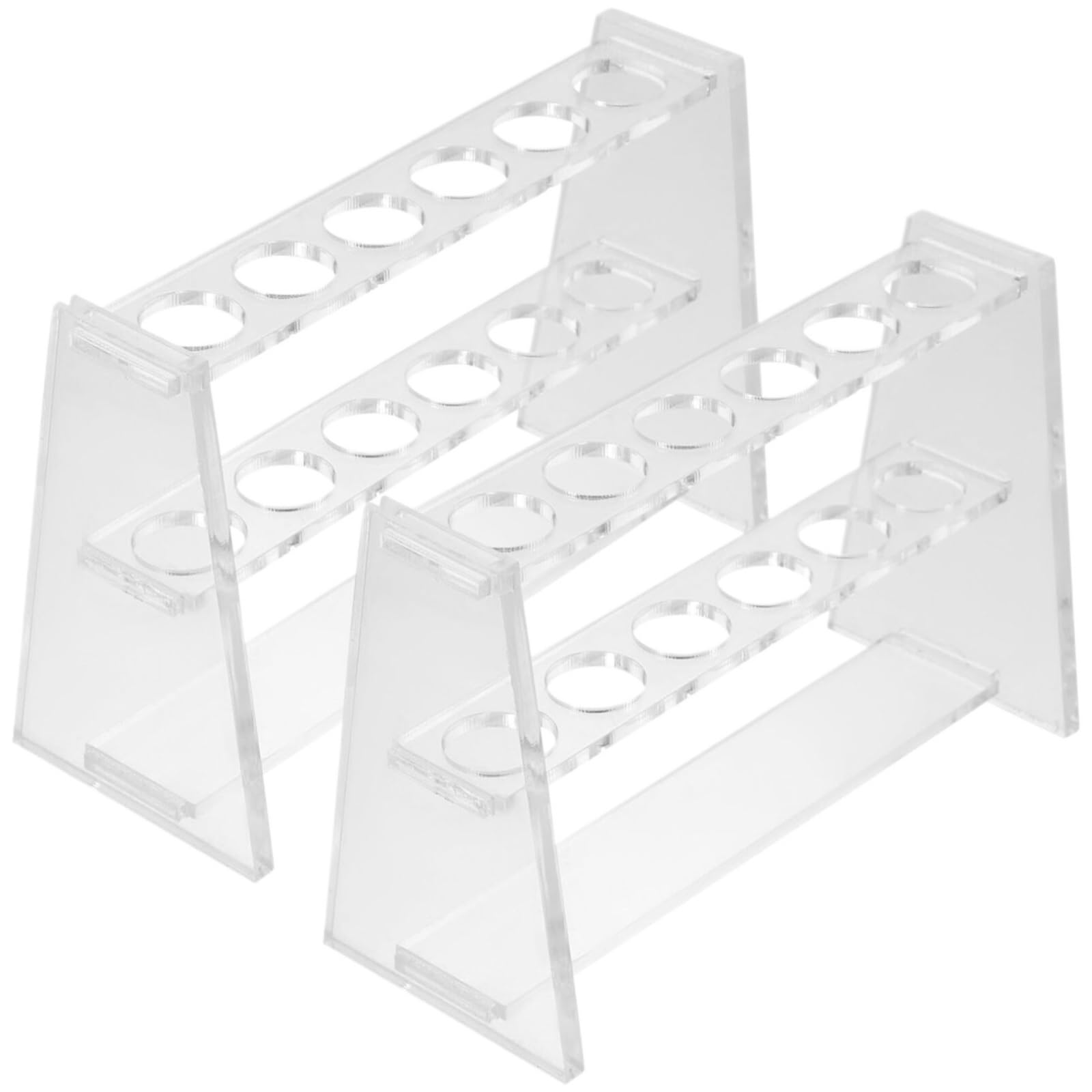 Reagenzglasgestell 2 Pcs Acryl Reagenzglas Rack 6 Slots Halter Display for 10ml Wissenschaftliche Laborexperimente
