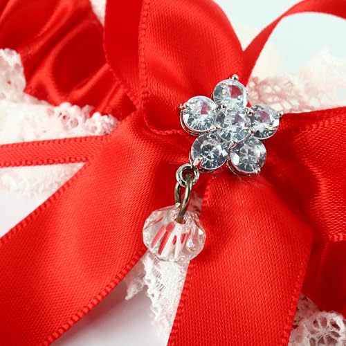 Image of wedding garter set women lace Bridal garter sets including keepsake garter and toss garter