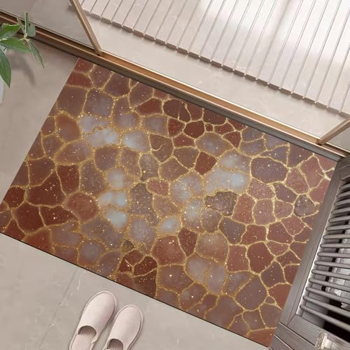 Tapis style mosaïque de luxe 60x90 cm chic et antidérapant