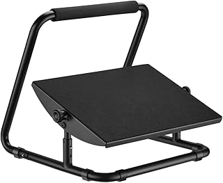 Verstellbare Fußstütze mit Neigefunktion – Ergonomisches Fußstütze für Schreibtisch, Metall & Textil, Schwarz