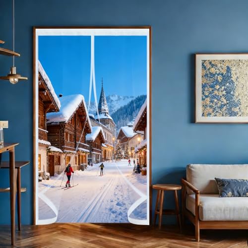 Rideau de porte thermique 130x215 cm moustiquaire magnétique anti froid - 2