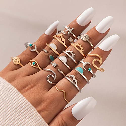 50% Off Long tiantian Stackable Boho Knuckle Rings Set